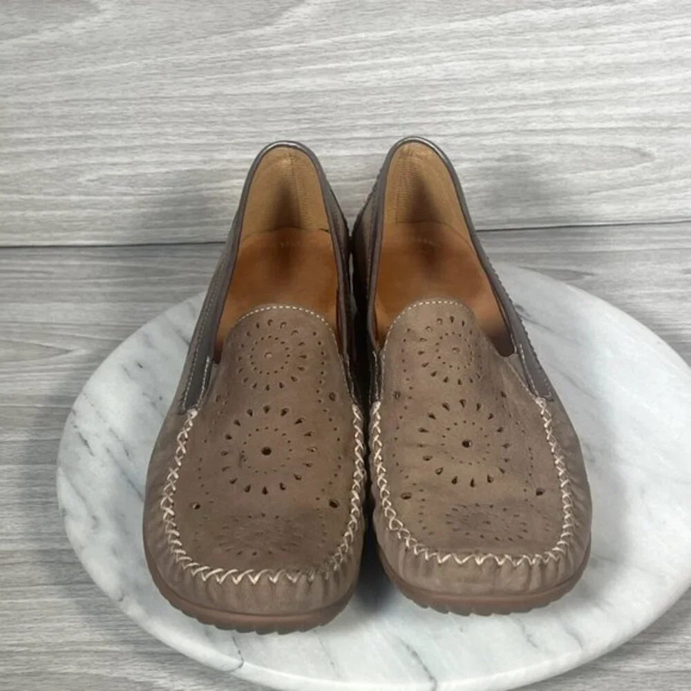 Gabor Moccasins‎ Womens 6.5 Slip On Loafers Brown Leather Comfort Soft Handmade - Picture 9 of 15